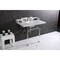 Kingston Brass 36 Carrara Marble Console Sink with Acrylic Legs, Marble WhitePolished Nickel LMS3630MA6 - alternate 6